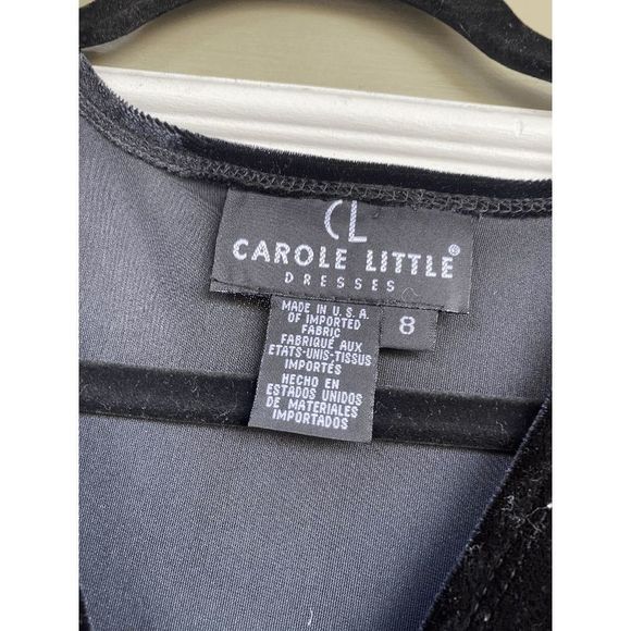 Carole Little NWT Black Long Velvet Overlay Wrap Maxi Dress - Size 8, MSRP $178 - Picture 15 of 15